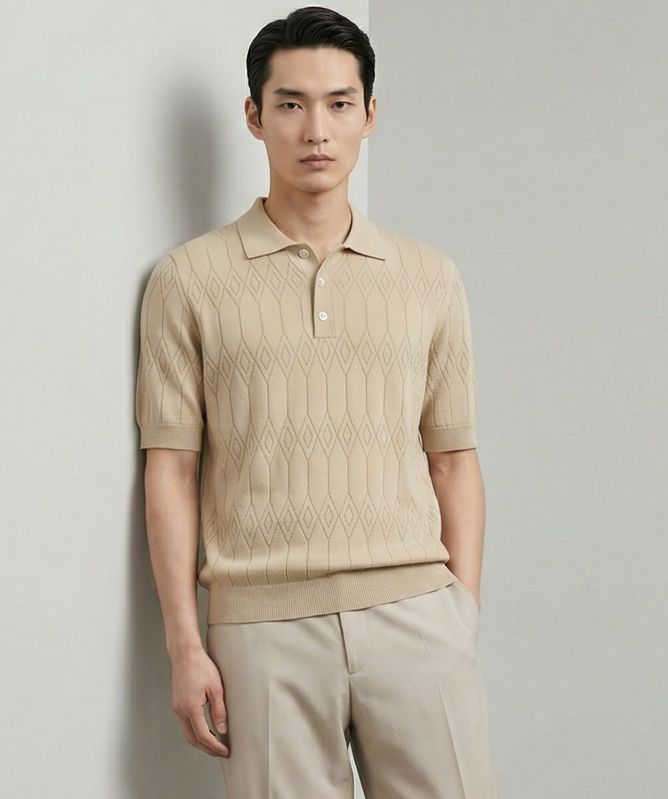 MASQ Jaquard Polo Knit