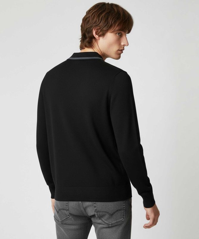 Paul Smith Merino Long Sleeve Polo Shirt