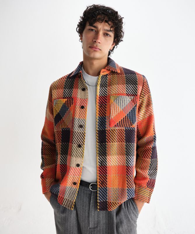 Wax London Check Whiting Overshirt