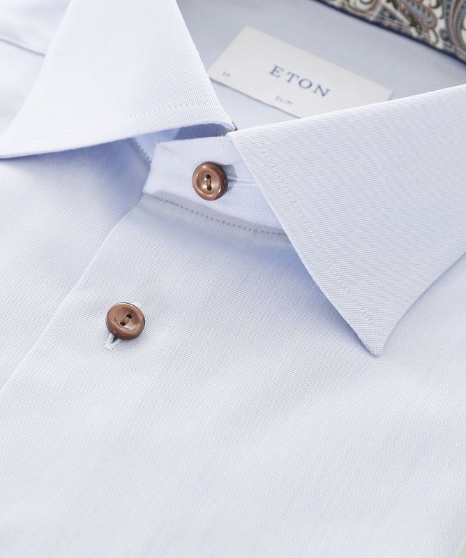 Eton Paisley Trim Slim Fit Shirt
