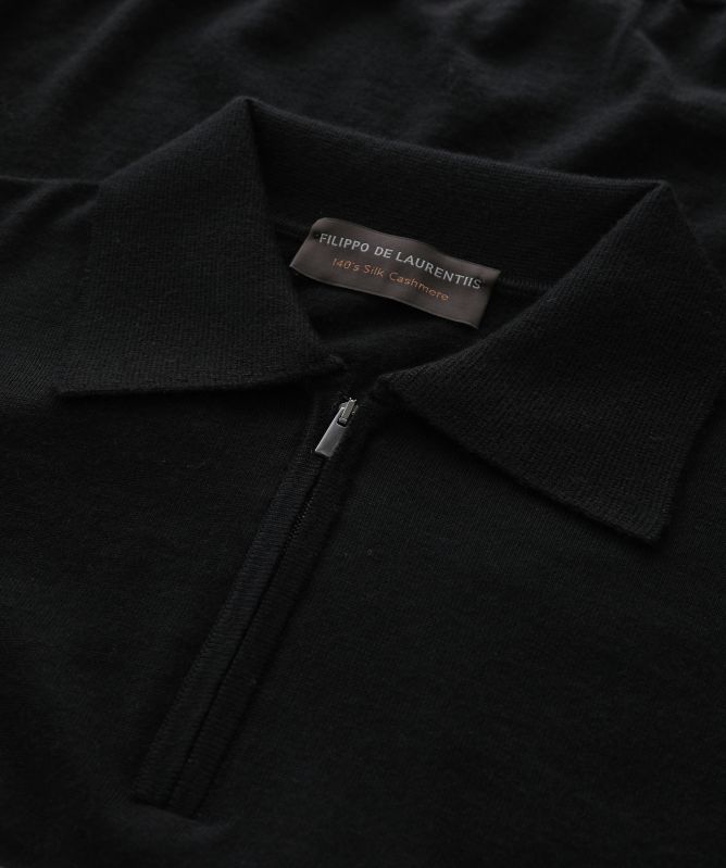 Filippo De Laurentiis Cashmere Zip Polo