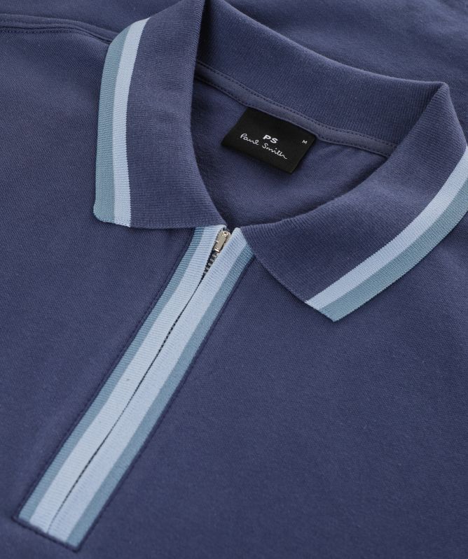 Paul Smith Contrast Tipping Zip Polo Shirt