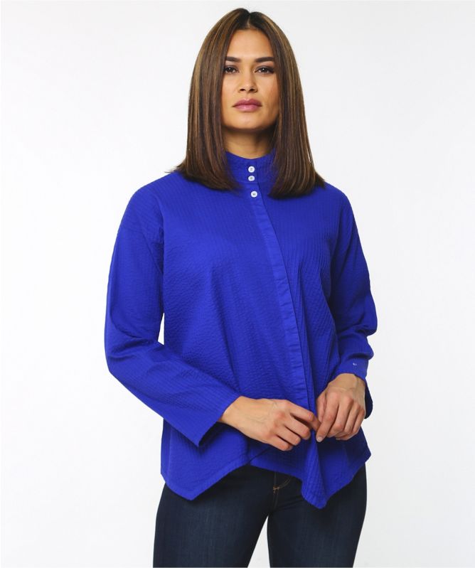 Yaccomaricard Asymmetric Pintuck Shirt