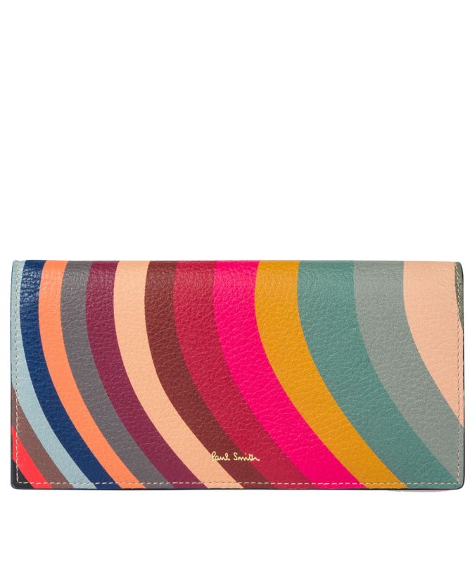Paul Smith Swirl Print Leather Tri-Fold Purse