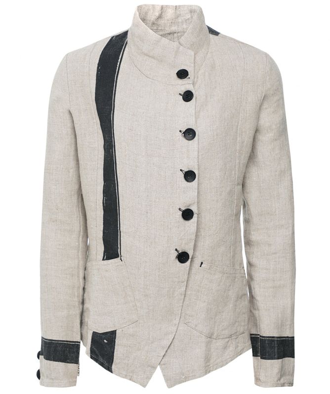 Lurdes Bergada Linen Contrast Stripe Jacket