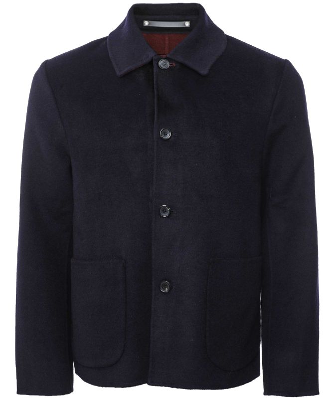 Paul Smith Navy Double-Face Wool Short Coat