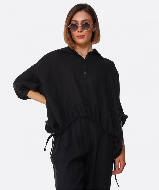 NU London Button Drape Top