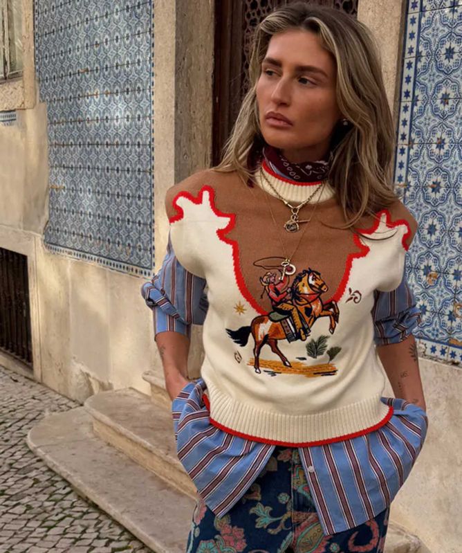 Never Fully Dressed Cowgirl Ro Knitted Tank | Jules B