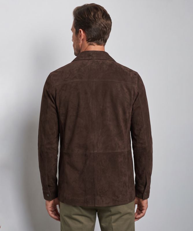 Profuomo Suede Press Button Overshirt