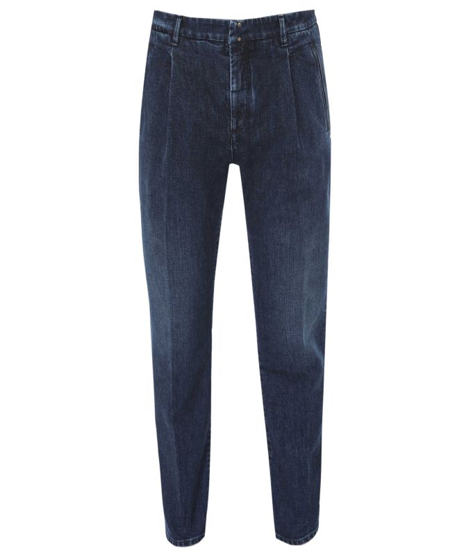 Incotex Pleated Tapered Jeans