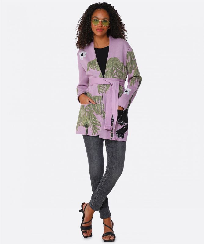 Hayley Menzies Jacquard Panther Cardigan