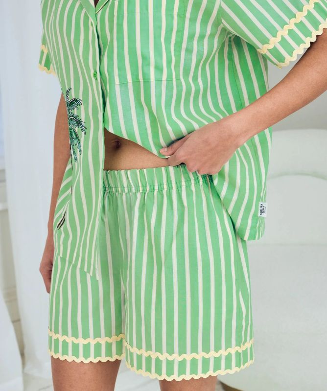 Chelsea Peers Tropical Palm Stripe Short Pyjamas