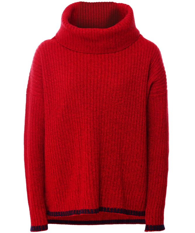 Eddy and Ivy Merino Cashmere Contrast Trim Roll Neck Jumper