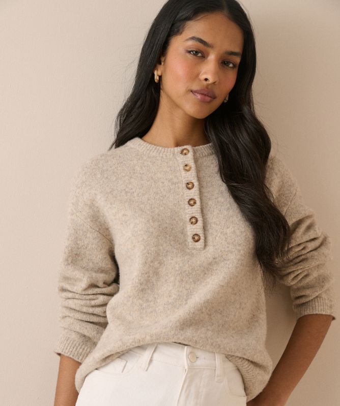 Nobody's Child Relaxed Fit Henley Jumper