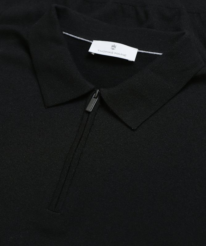 Thomas Maine Merino Zip Polo Shirt