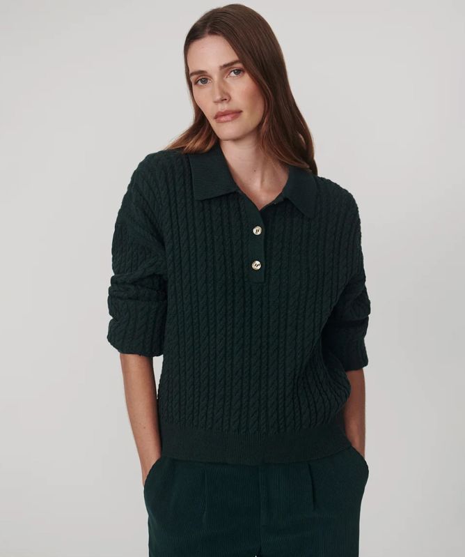 Varley Dottie Polo Knit Sweater