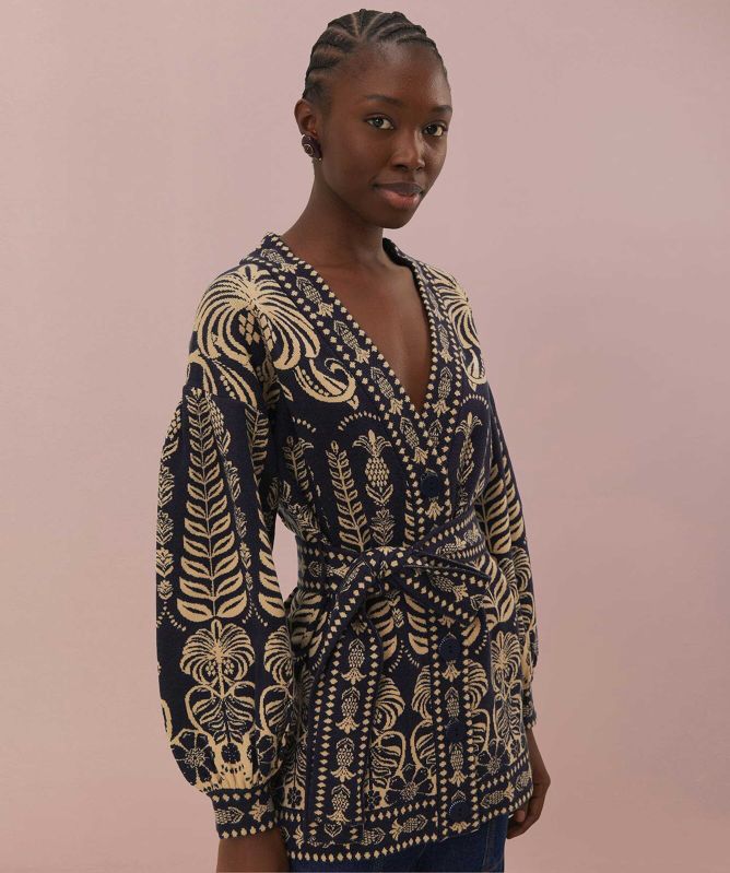 Farm Rio Ainika Tropical Splendor Knit Cardigan