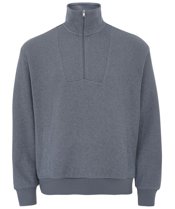 BOSS Ze_Frost Half-Zip Knit Jumper