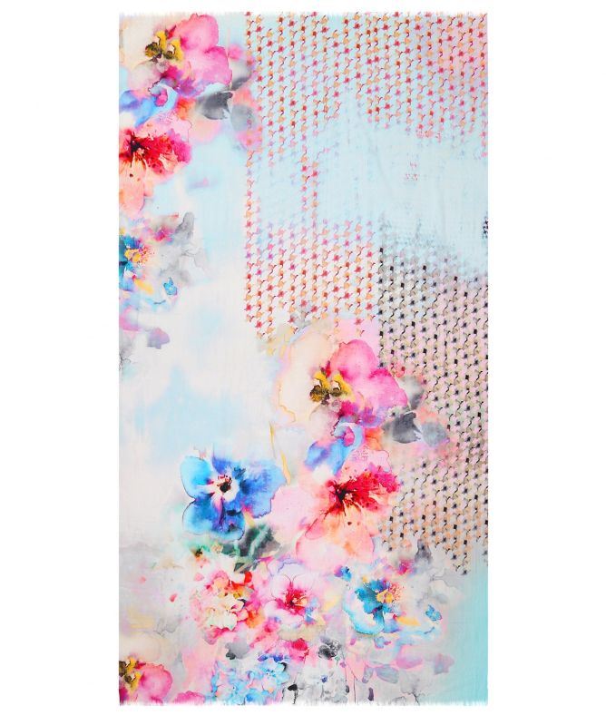 Ahujasons Pastel Floral Print Scarf