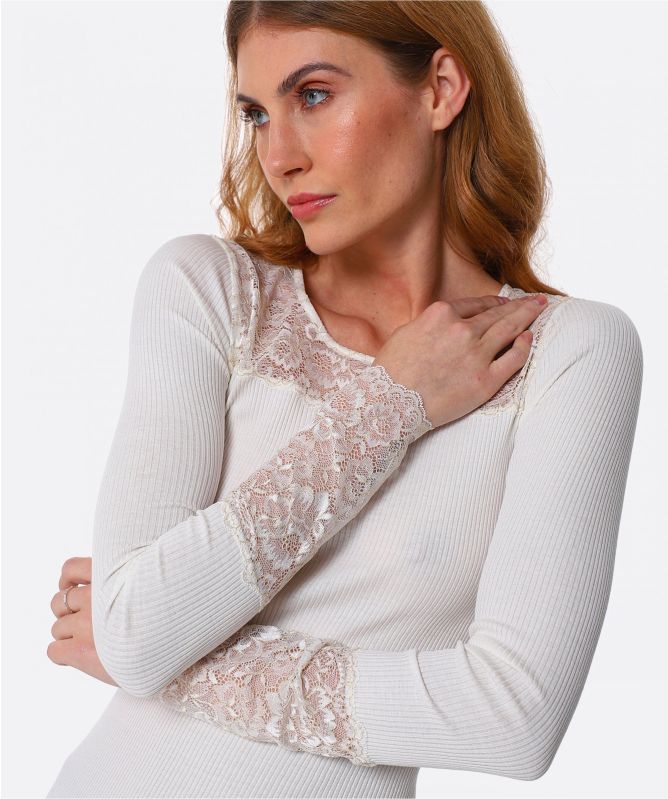 Rosemunde Birla Silk Lace Panel Top