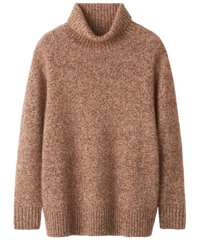 Soft Goat Marled Relaxed Fit Turtleneck Jumper