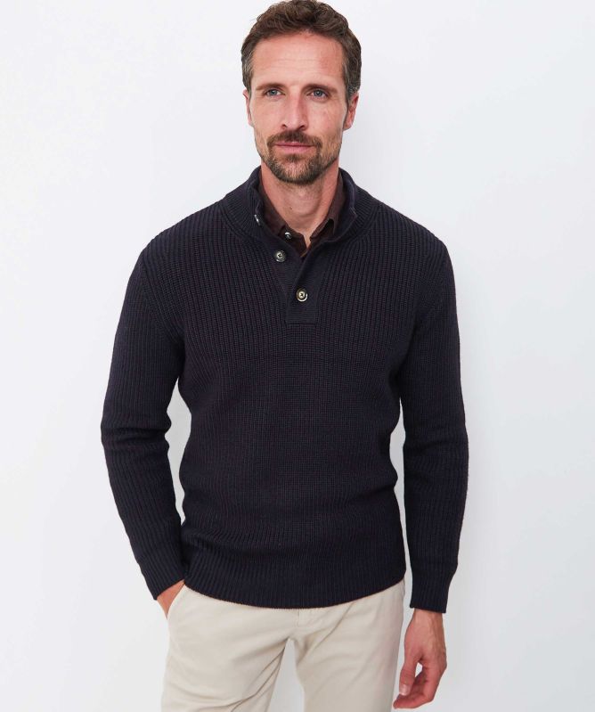 Thomas Maine Rib Knit Mock Neck Jumper