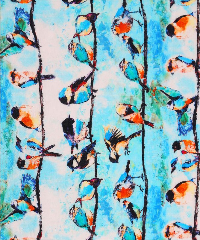 Ahujasons Singing Birds Print Scarf