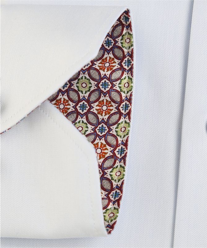 Stenstroms Fitted Body Geometric Trim Shirt