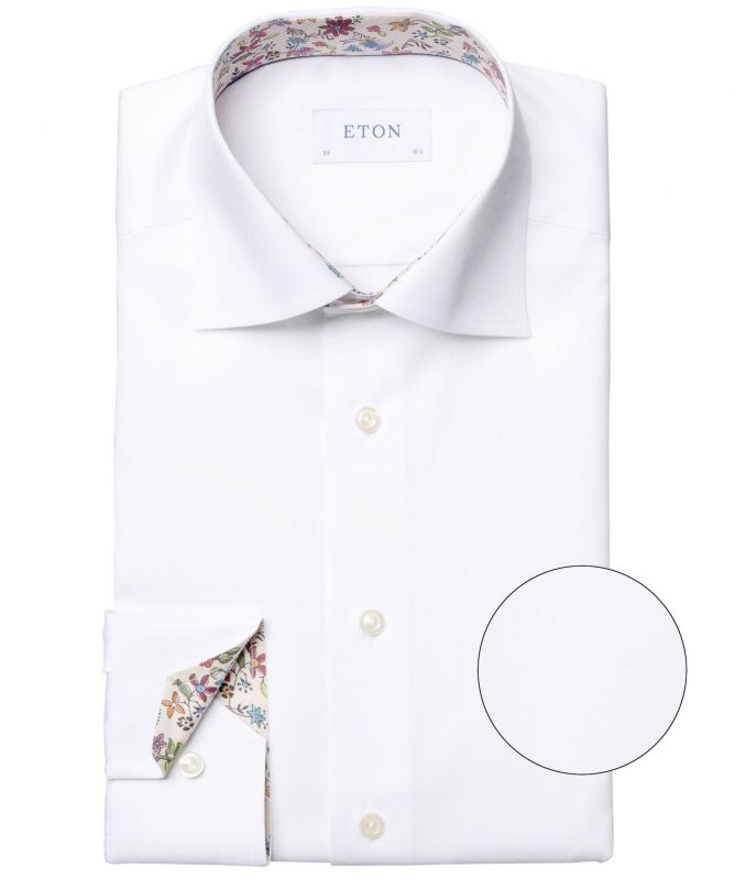 Eton Slim Fit Floral Trim Shirt