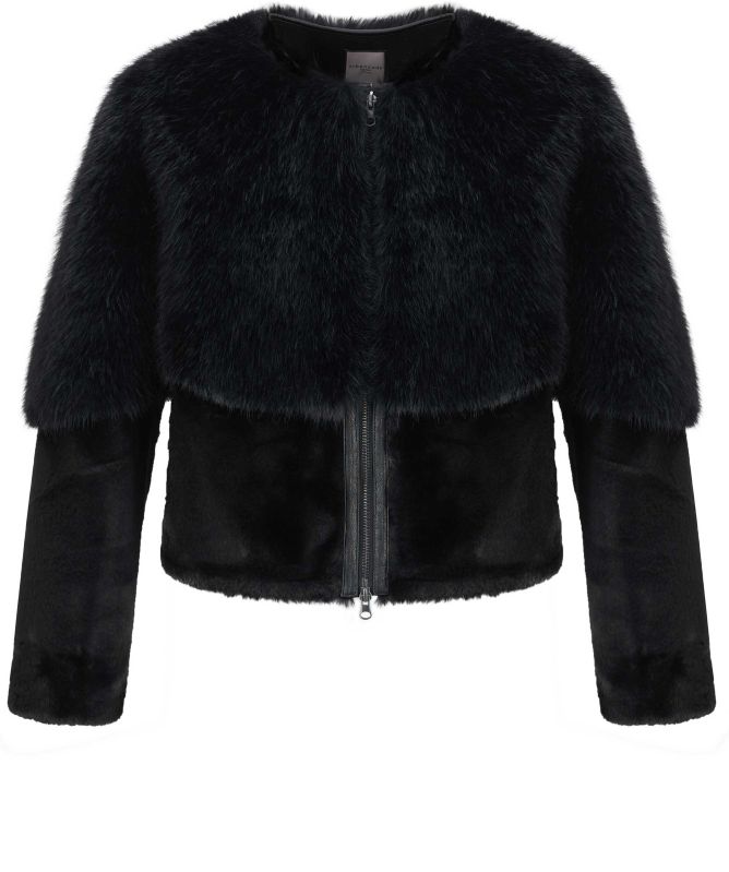 urbancode Collarless Faux Fur Blouson Jacket