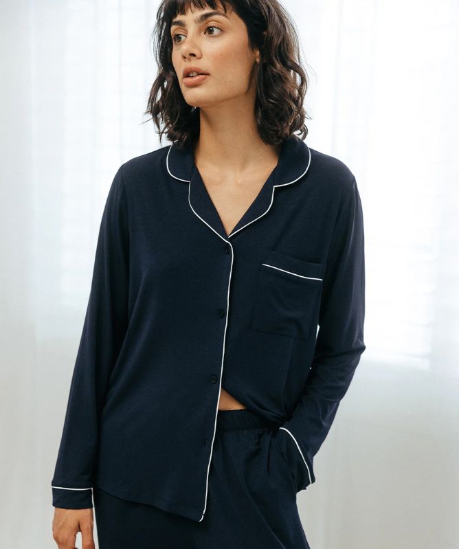 Chelsea Peers Modal Long Button Up Pyjamas