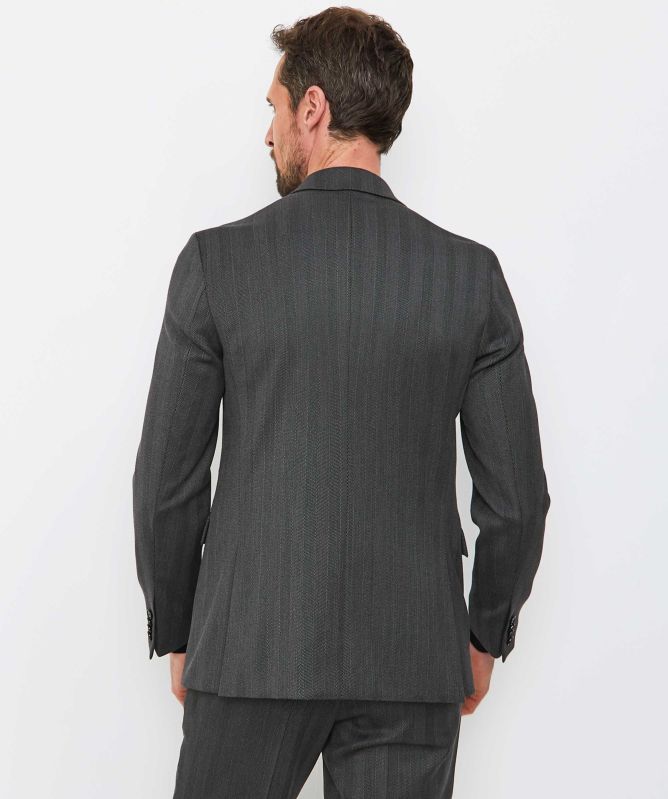Slim Fit Herringbone H-Houston Suit