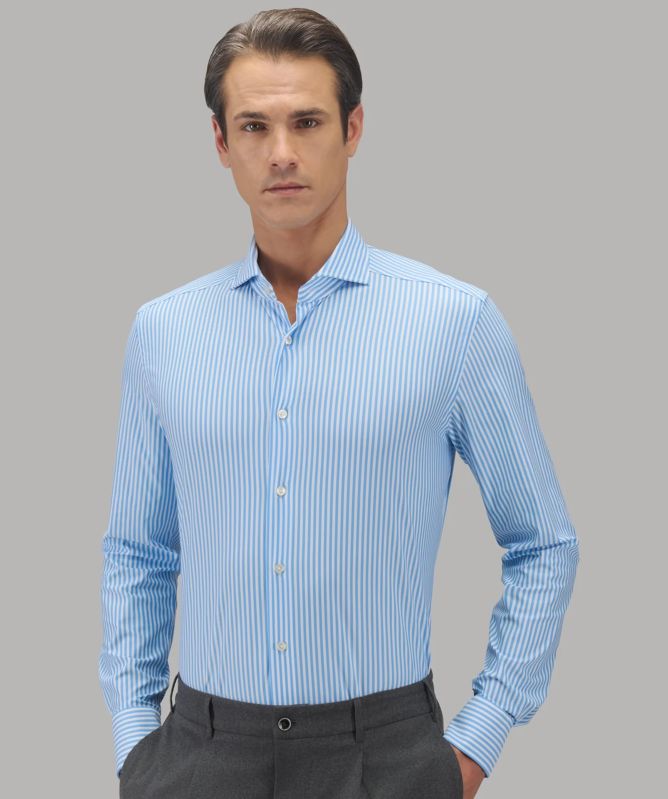 Xacus Active Tailored Fit Stripe Twill Shirt