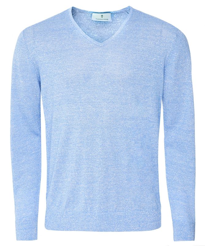 Thomas Maine Merino Linen V-Neck Jumper