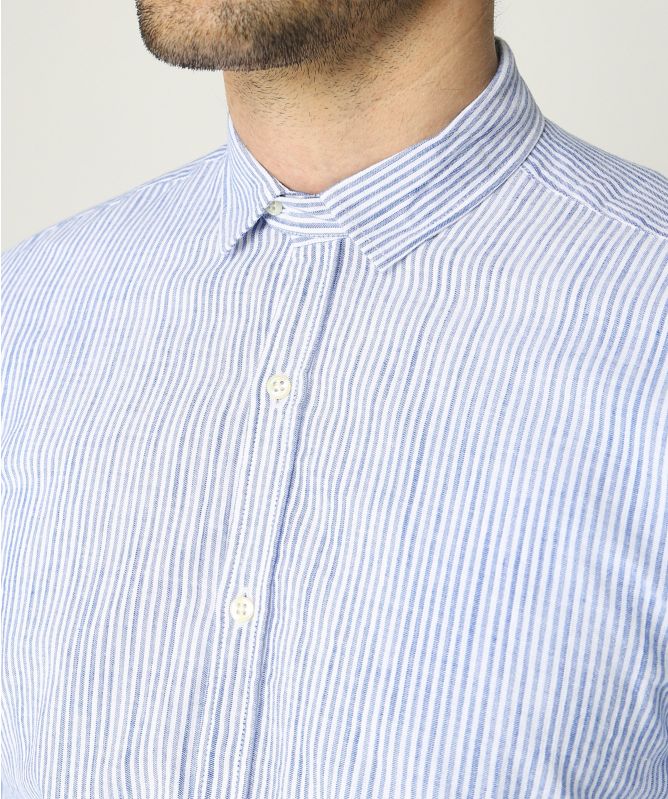 Slub Cotton Striped Clerkenwell Tab Shirt