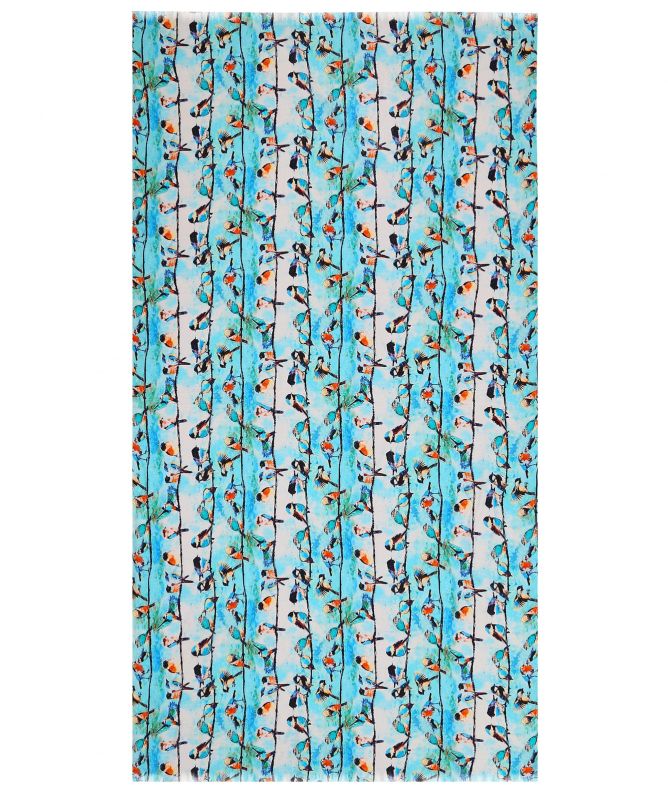Ahujasons Singing Birds Print Scarf
