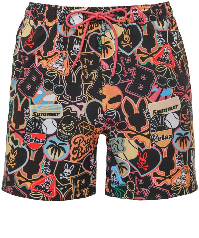 Psycho Bunny Printed Marco Swim Shorts