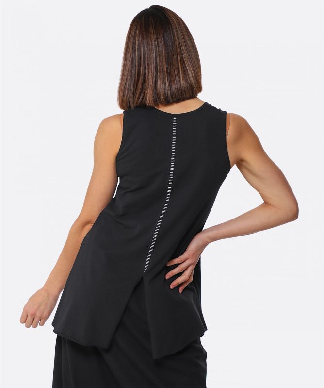 Philomena Christ Sleeveless Stitched Cotton Top