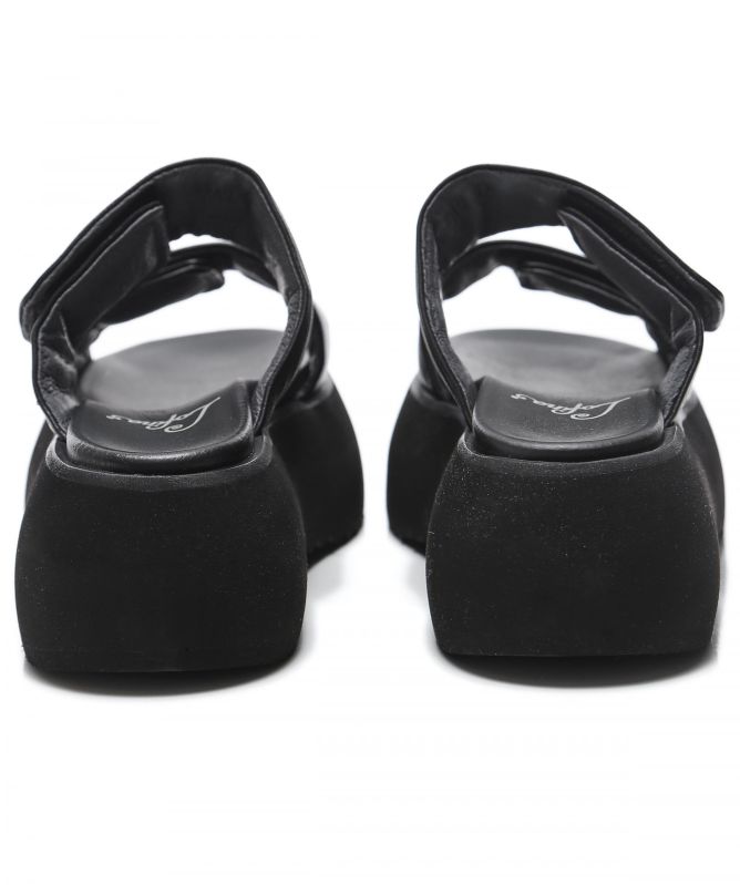 Lofina Leather Velcro Platform Sandals