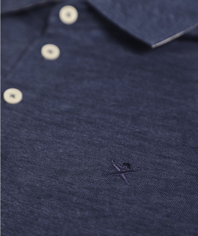 Hackett Slim Fit Striped Linen Trim Polo Shirt