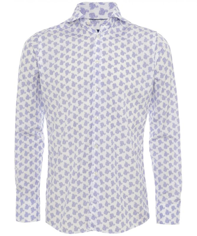 Eton Slim Fit Linen Paisley Shirt