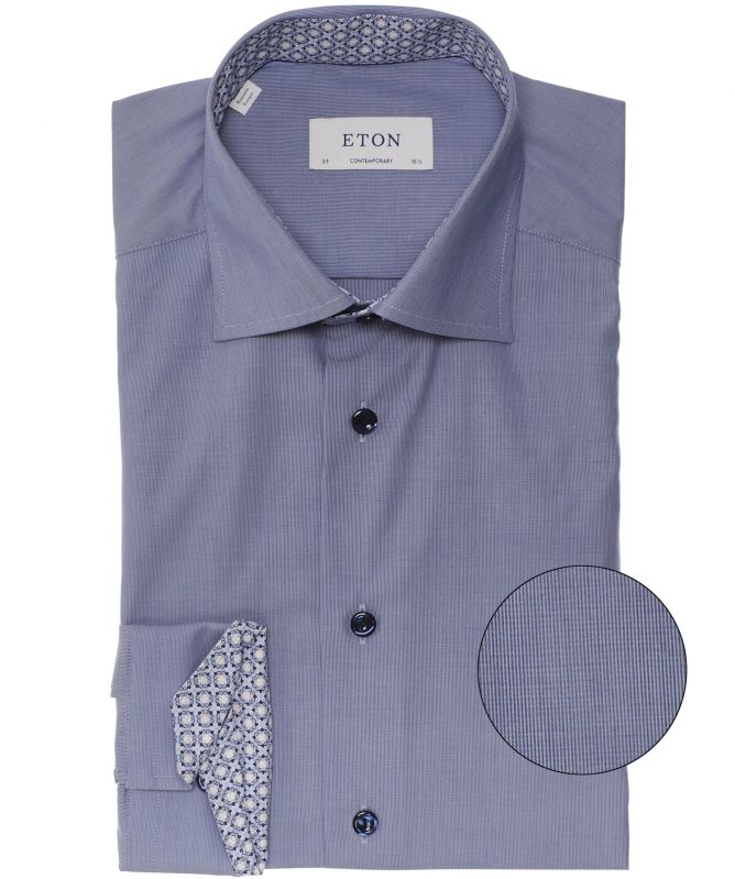Eton Contemporary Fit Geometric Trim Shirt