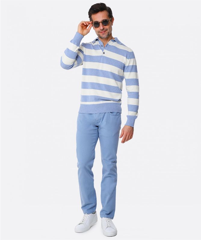 J. Blades Cotton Striped Brogan Polo Shirt