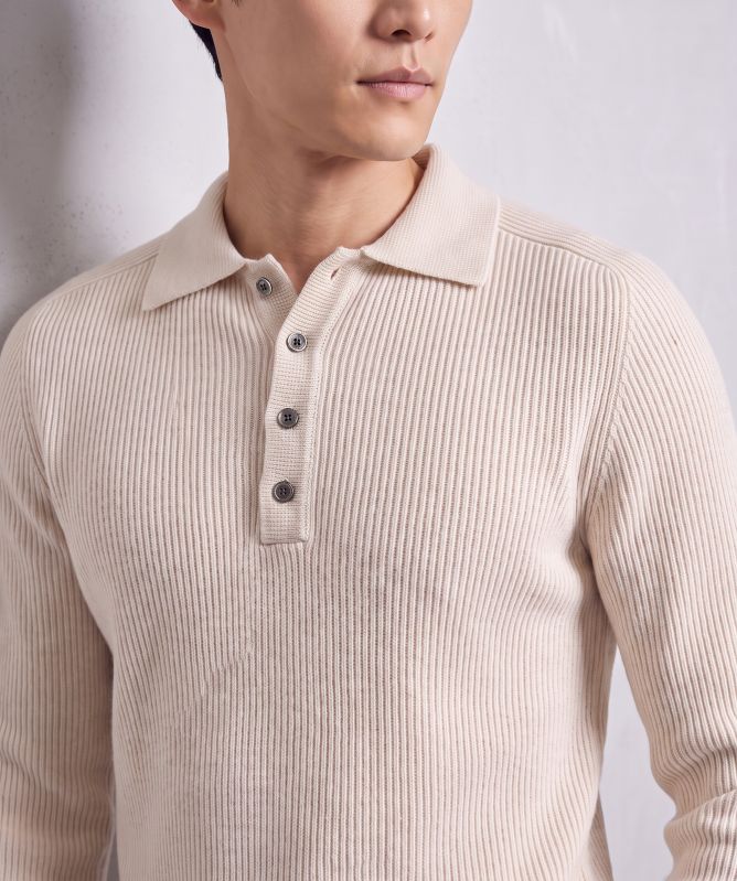 Profuomo Ribbed Polo Jumper