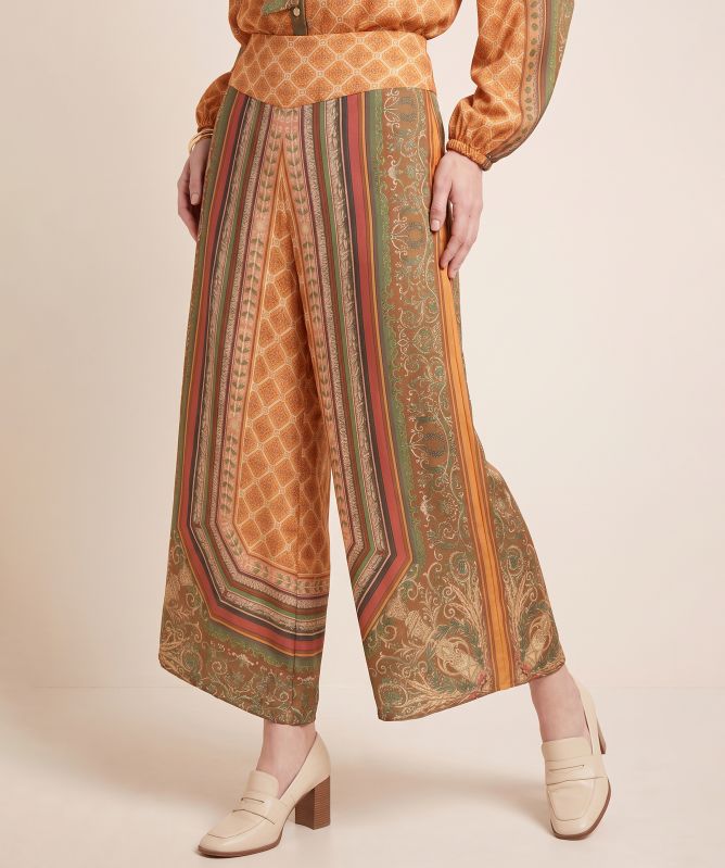 One Hundred Stars Amulet Gold Palazzo Trousers