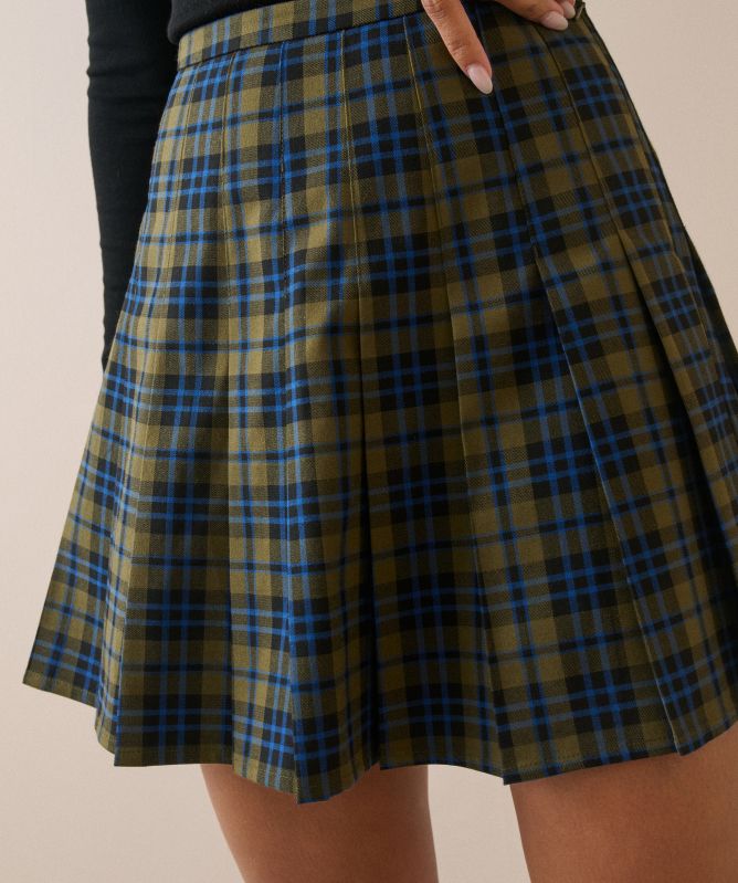 Nobody's Child Tartan Pleated Mini Skirt