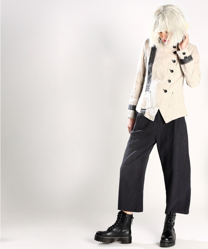 Lurdes Bergada Linen Contrast Stripe Jacket