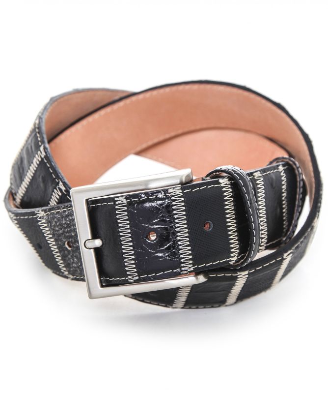 Robert Charles Leather Patchwork Belt 40mm