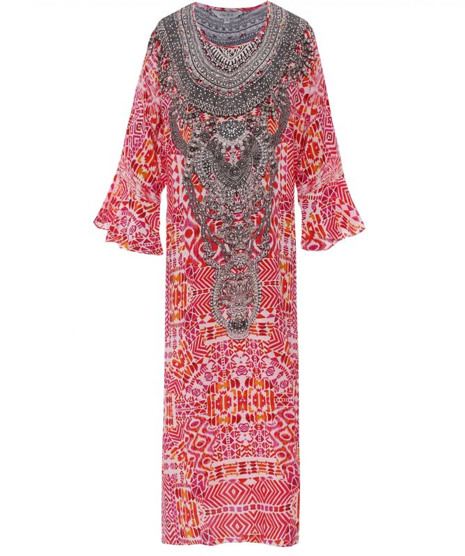Inoa Shiraz Silk Frill Sleeve Kaftan