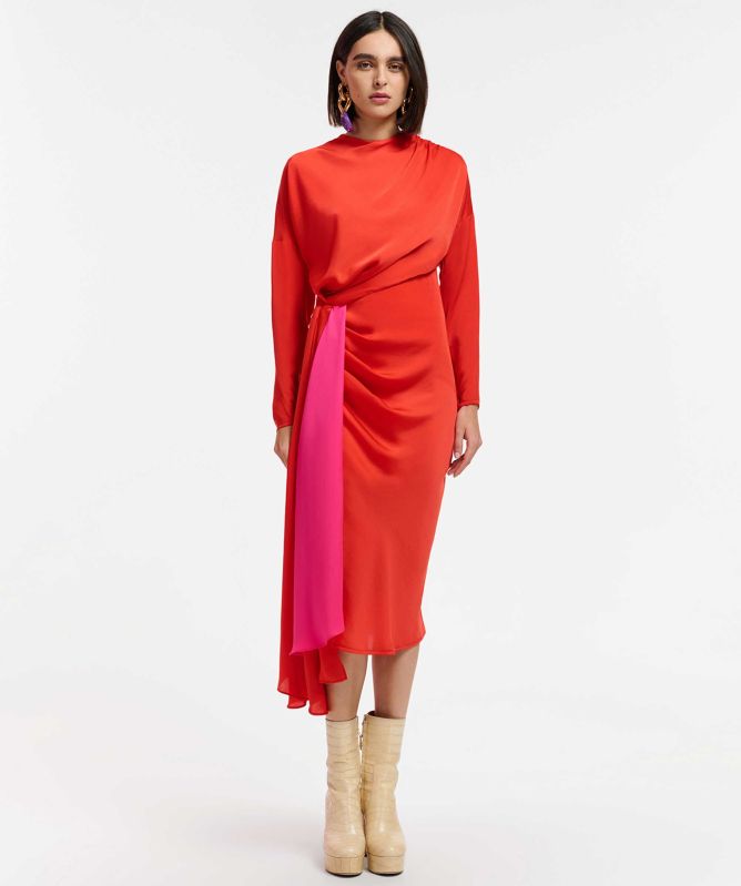 Essentiel Antwerp Estelle Drape Detail Midi Dress | Jules B